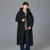 Chaqueta de plumas deportiva para hombre y mujer, estilo largo hasta la rodilla, engrosada para invierno, abrigo cálido, logo personalizable, corte holgado