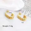 Brincos de Ouro Exagerados de Alta Qualidade Aço Inoxidável Assimetricos Versáteis Brincos Femininos Efeito Flor Acessível Luxo Alta Qualidade