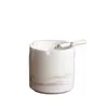 Cenicero de Porcelana Blanca con Tapa para Hogar, Sala de Estar, Oficina, Anti-Ceniza Volante, Cenicero Cerámico Creativo con Acabado de Alta Gama