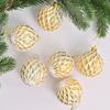 Bola de decoración navideña con patrón de diamante cóncavo electrochapado pintado transfronterizo, colgante para árbol de Navidad, decoraciones navideñas, juego de bolas navideñas