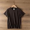 Versión Hong Kong Algodón Lavado Verano Color Sólido Sencillo Cuello Redondo Jersey Color Puro Camiseta Casual de Manga Corta para Hombre