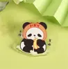 Broche de panda de desenho animado transparente, alfinete decorativo, emblema de acrílico, pingente com citação inspiradora para estudantes, pequeno presente