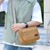 Moda Masculina Tendência Nova Bolsa de Ombro Masculina de Lona Multicamadas de Grande Capacidade Bolsa Transversal Mochila de Negócios Bolsa Masculina Casual