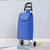 Carrinho de Compras para Mercearia, Carrinho de Bagagem Dobrável de Tecido Oxford para Idosos, Conveniente para Compras no Supermercado