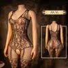 Lencería Sexy con Entrepierna Abierta, Ropa de Dormir Navideña de Malla, Medias, Falda, Coqueteo Sexy para Pareja, Uniforme Transparente, Conjunto de Tentación