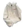 Sudadera con capucha estampada con letras, corte holgado, forro polar, estilo estudiantil, top sencillo de invierno 2026