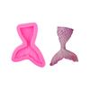 Grande y mediano pequeño tamaño cola de pez de sirena DIY pastel de chocolate seco Pace horneado estilismo molde de silicona decorativo