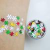 Lentejuelas navideñas de gran venta transfronterizas con forma de árbol de Navidad, copos de nieve ultrafinos, láser, estrella de cinco puntas, gel para manualidades, arena para gotear.