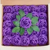 Set de Regalo Caja Transfronteriza de Rosas de Espuma Pe, Flores Artificiales con Tallos y Hojas, 50 Piezas, Flores para Decoración de Bodas, Regalo del Día de San Valentín