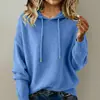 25 Años de Amazon Europeos y Americanos Otoño e Invierno Nuevas Prendas de Punto de Color Puro para Mujer Prendas de Punto con Capucha Suéteres de Abrigo