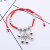 Suprimento de Barraca Casal Corda Vermelha Pulseira Trançada Pulseira Sino Gato da Sorte Cadeado de Longa Vida Pulseira Estilo Praia Mulheres