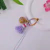 Llavero de Nudo de Diamante Graduado de Hortensia Exquisito Tejido a Mano Colgante Anti-Pérdida para Bolso Adorno de Borla Colorida