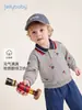 Sudadera para niños jellybaby otoño camisa polo infantil color block ropa para niños pequeños estampada conjunto de otoño para bebé de 5 años