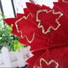 Flor de Navidad Flor Falsa Flor Artificial Guirnalda Decoración Árbol de Navidad Recortes Rojo Terciopelo Flor Artificial Decoración Navideña