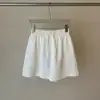 Shorts de algodão e linho macios e amigáveis à pele com cintura elástica para mulheres, verão fino cintura alta modelador linha A perna larga hot pants