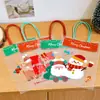 Saco de Presente de Natal Desenho do Papai Noel Saco para Embrulhar Presente Sacola para Lembrancinha de Festa de Natal Estudantil