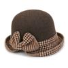 Sombrero Elegante de Cuenca Transfronterizo para Mujer en Otoño e Invierno, Borde Enrollado con Lazo, Sombrero de Lana a Prueba de Viento, Estilo K, Versátil, Moderno y Elegante, Cara Pequeña
