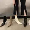 Botas de moda de punta fina, estilo casual europeo y americano, botas elásticas ajustadas de otoño, botines de tacón alto, modelo adelgazante 2026 nuevo de tacón de aguja