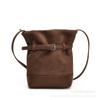 Bolso Pequeño Retro de Ante para Otoño e Invierno para Mujer 2026 Nuevo Bolso Cruzado Casual Versátil Bolso de Hombro Tipo Cubo de Moda