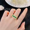 Anillo de joyería Art Deco de diseño personalizado a la moda, ligero, de lujo, con incrustaciones de circonita, color vintage, tesoro, caramelo, para mujer.