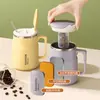 Taza de Acero Inoxidable 304 con Tapa y Cuchara Taza de Café para Oficina para Mujer Gran Capacidad Taza de Té Taza para Beber Mk9