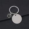Llavero de garra de perro hueco transfronterizo metal corazón impresión a color láser material en blanco regalo festivo llavero con letras