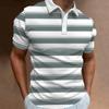Camiseta Polo para Hombre Estampado de Rayas Manga Corta Camisetas Casual