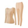 Conjunto de Ropa Interior Térmica sin Sujetador Acolchado Talla Grande para Mujer Otoño e Invierno Ácido Hialurónico Cálido Manga Larga Pantalón Largo