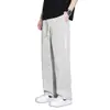 Pantalones Casuales Sueltos de Seda Hielo Transfronterizos para Hombre, Pantalones Versátiles de Moda Estilo Coreano, Pantalones Cargo de Pierna Ancha Delgados y Caídos de Verano