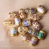 Cuentas Barril Esmalte Cloisonné Chapado en Cobre 18K Cuentas Espaciadoras Pulsera Joyería con Cuentas Accesorios Materiales Hechos a Mano para Bricolaje Cuentas Barril Esmaltadas Cocidas