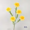 Buquê de cravos artificiais com 5 cabeças, flores falsas para decoração de sala de estar, centro de mesa, flores secas, arranjo floral de alta qualidade para quartos