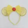 Faixa de Cabelo com Laço de Lantejoulas Transfronteiriça Fofa Faixa de Cabeça de Princesa para Bebê Acessórios de Cabelo para Parque de Diversões Infantil Faixa de Cabelo de Desenho Animado