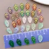 Cuentas de Cristal con Forma de Hoja Vintage Pintadas en Oro Pulseras de Cuentas Hechas a Mano DIY Accesorios para Horquilla Hanfu