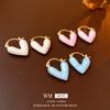 Real Gold Galvanled Drop Oil Love Ear Buckle japonês e coreano doce delicado brincos moda luz luxo internet celebridade brincos atacado