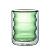 Taza de vidrio borosilicato de doble capa para el hogar, creativa, de aspecto atractivo, vaso de agua oruga, vaso de agua de vidrio resistente al calor