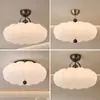 Lámpara de Techo para Dormitorio Estilo Medieval Crema Francés Dormitorio Principal Habitación de Princesa Lámpara de Espectro Completo Simple Moderna LED Sala de Estudio