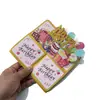 Novo cartão de aniversário 3D de flor em papel vazado, um best-seller transfronteiriço com um toque de luxo, cartões de feliz aniversário feitos sob medida