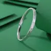 Pulsera de Plata S999.9 Pura Yilu Brillante de Moda con Diseño Floral y Cristales Brillantes