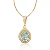 Venta caliente de Amazon pendientes de gota de agua de circón collar para mujer Joyería collar diseño de nicho traje de joyería de moda