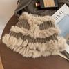 Sombrero de piel de conejo para mujer invierno estilo coreano que hace que la cara se vea pequeña combinable felpa tejido de lana sombrero peludo tipo cubo pescador moda