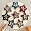 Pinza de Pelo de Estrella de Cinco Puntas a Cuadros Estilo Coreano para Niñas, Pinza de Pelo Multicolores Dulce y Versátil para Recoger el Cabello Lateral
