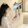 Estante de almacenamiento para secador de pelo, diseño de ventosa sin taladro, montado en la pared para gabinetes de baño, soporte y organizador de secador de pelo conveniente y fácil de usar