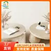 Mesa de Centro de Cemento Faux Travertino Hecha a Medida, Mesa de Té de Forma Irregular, Tablero de Mesa para Jardín Exterior Estilo Japonés, Mesa Auxiliar de Ocio Resistente a la Intemperie