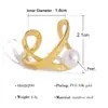 Serie de Perlas Otoño e Invierno Transfronteriza Anillos Nuevos Chapados en Oro Real de 18K Acero Inoxidable 304 Anillos Abiertos Joyería para Mujer Venta al por Mayor