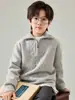 Suéter grueso 100% lana para niños y niñas con cuello camisero, nuevo estilo otoño e invierno, de lunares, con media cremallera, casual, tejido cálido