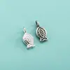 Pingente pequeno de peixe em prata pura S925 pulseira de corda trançada DIY pulseira de pérola de cristal pingente de peixe koi charm de prata