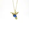 Collar con colgante de pájaro de personalidad chapado en cobre de oro real microincrustado con circonita, moda, colgante de pájaro Joker, joyería al por mayor