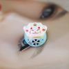 Gato de la suerte cerdo adornos de nudo chino de cerámica joyería vintage Hanfu estilo japonés aretes colgante accesorios hechos a mano DIY