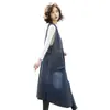 Vestido chaleco de mezclilla talla grande, de longitud media, colección primavera/otoño 2025, estilo coreano, moderno y a la moda, con bolsillos grandes, otros artículos