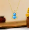 Colar Cabaça Exquisito Estilo Chinês Novo Mais Vendido do Xiaohongshu, Design de Nicho, Corrente para Clavícula Versátil e que Valoriza o Rosto para Mulheres